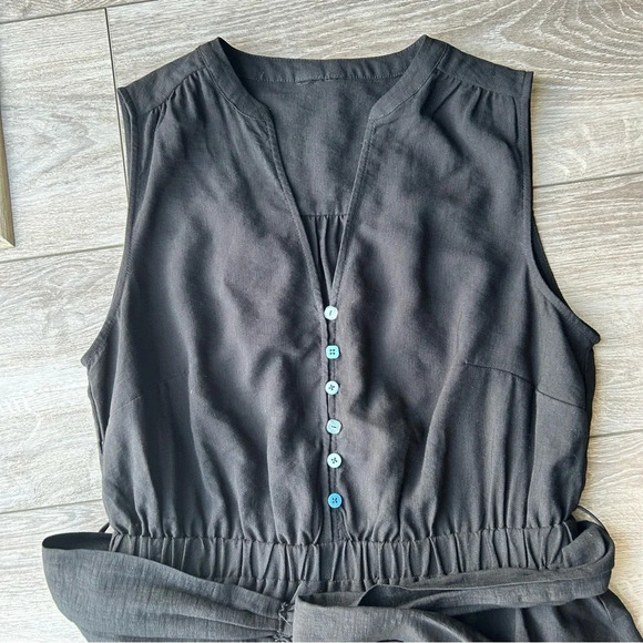 City Chic Black Sleeveless V Neck Midi Dress With Ruffles - Picture 6 of 13